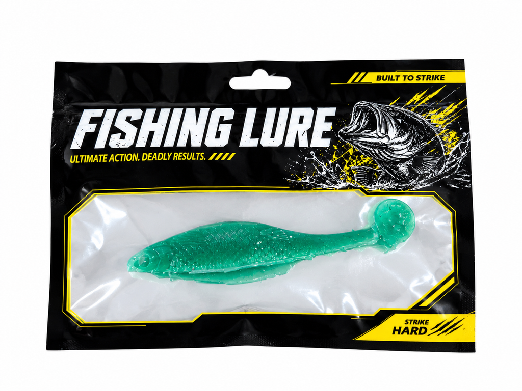 Teal big mini soft plastic lure