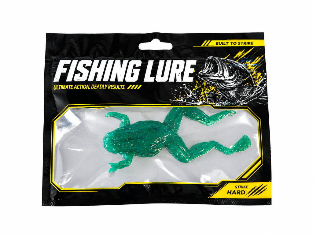 Teal top water frog soft plastic lure