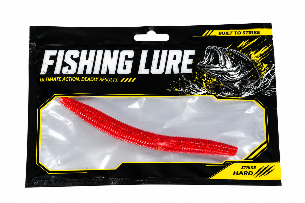 Red SENKO worm soft plastic lure